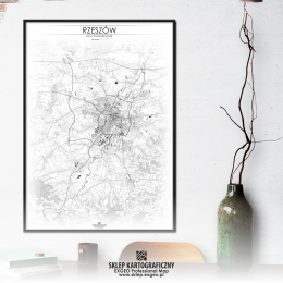Rzeszów | Mapa dekoracyjna | WHITE